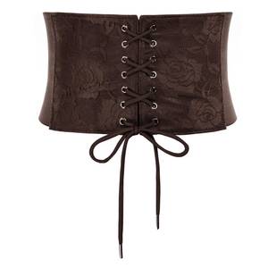 lot 91339 image: SCARLET DARKNESS Womens Lace Corset Waist Cincher Belt Elastic Renaissance Pirate Belts Coffee M