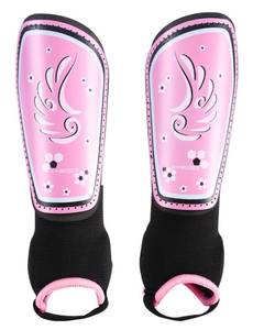 lot 91358 image: CybGene Soccer Shin Guards for Youth Kids, Soccer Gifts for Boys Girls, Adjustable Straps with Ankle Sleeves Protectors - Pink M
