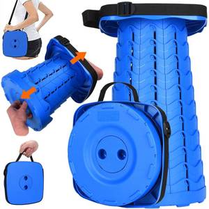 lot 91366 image: Fishboy Upgraded Square Collapsible Stool for Adults,Portable Retractable Folding Telescoping Foldable Camping Stool Holds 400lbs for Outdoor Fishing Hiking Gardening Travel BBQ