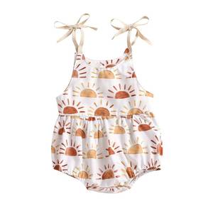 lot 91376 image: JLKGICF Infant Newborn Baby Girl Floral Romper Kids Spaghetti Strap One Piece Jumpsuit Shorts Summer Overall Clothes (Sunshine#2,12-18 Months,)