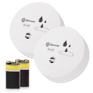 lot 91378 image: Geevon 2 Pack Water Leak Detectors, 100dB Water Sensor Alarms Flood Detector for Basements, Bathrooms, Laundry Rooms, Kitchens, Garages, and Attics, Water Alarms Battery-Operated (Battery Included)