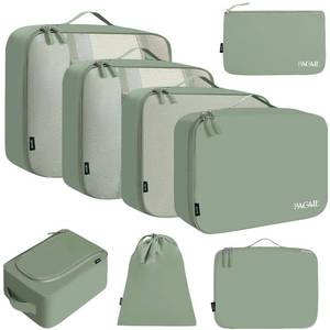lot 91392 image: BAGAIL 8 Set Packing Cubes Luggage Packing Organizers for Travel Accessories-Matcha Green