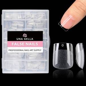 lot 91398 image: UNA GELLA Extra Short Square Fake Nails XS 216pcs Pre-shape Extra Short Square Press on Nails Short Square Gel Tips Full Cover Acrylic Short Square Nails False Nails For DIY Salon 12 Sizes