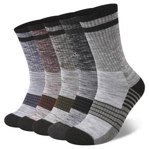 lot 91443 image: COOVAN Mens Hiking Socks Crew Outdoor Socks 5 Pairs Moisture Wicking Cushioned Athletic Boot Socks