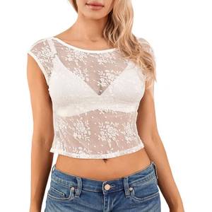 lot 91471 image: Women Y2k Backless Lace Crop Top White S