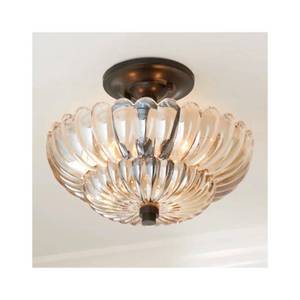 lot 91495 image: GloMuse Ceiling Lights Semi Flush Mount Ceiling Light, Brown Glass Ceiling Light, Black Base Modern Lighting, Light Fixture Suitable for Living Room Kitchen Bedroom Hallway... Bulb Not Included - Retail $79.99