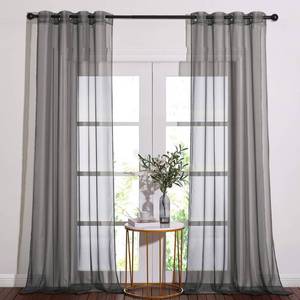 lot 91507 image: NICETOWN Sheer Curtains 108 Extra Long - Grommet Top Soft Voile Texture Window Draperies for VillaCottage (108 Wide Total 2 Pieces, Dark Grey)