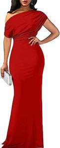 lot 91524 image: ZonJie Womens Formal Dress Sexy Elegant Short Sleeve Off Shoulder Bodycon Long Evening Party Wedding Guest Dresses,23-1Red_Large
