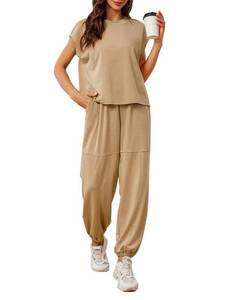 lot 91535 image: Glamaker Womens 2 Piece Summer Outfit Crewneck Tank Top Lounge Set Matching Sets & Long Pants Track Suits with Pockets(Black,Small)