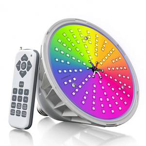 lot 91545 image: weipute Pool Lights, 120V 60W RGB Color Changing LED Pool Light for Inground Pool, Replacement Bulb for Pentair and Hayward Fixture with Remote Control - Retail $84.39