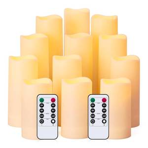lot 91581 image: ANJAYLIA Flameless Candles Led Candles Battery Operated Candles with Flickering Flame 4 5 6 7 Pack of 12, Remote Control Candles for Home, Bedroom, Wedding, Christmas, Halloween Decorations