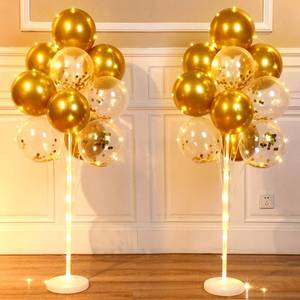 lot 91589 image: Hydren 2 Sets Balloon Column Stands and 40 Golden Balloons for Floor Table with LED String Lights Balloon Holder Centerpieces Balloon Tower for Birthday Baby Shower Wedding Holiday Party