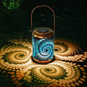 lot 91600 image: Solar Lanterns Outdoor Hanging Lantern Metal Waterproof LED Lantern with Solar Powered Garden Patio Decorations Decor Lantern with Handle Christmas Gift Idea