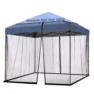 lot 91608 image: 10x10 Mosquito Netting for Patio Camping GazeboPop Up Canopy Tent,Double Door Side Screen Easy Installation BlackOnly Mosquito Net No Frame (Around 10x10FT)