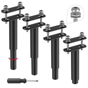 lot 91613 image: Dikeo 4 Pcs Adjustable Metal Bed Frame Support Leg, Bed Support Legs 7.08 - 13, Bed Support Legs for Wood Slats, Bed Replacement Legs, Adjustable Bed Legs Replacement 881Ibs400kg