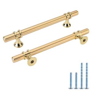 lot 91632 image: Rergy 5 Pack Brushed Brass Cabinet Pulls Gold Cabinet Pulls 5in(128mm) Kitchen Cabinet Handles Gold Drawer Pulls Dresser Drawer Handles for Cabinets Zinc Alloy