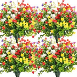 lot 91645 image: WILLBOND 36 Bundles Artificial Flowers Outdoor, UV Resistant Faux Artificial Plants Shrubs Flower Bulk for Hanging Planter Porch Window Home Wedding Spring Summer Decor (Fresh Colors)