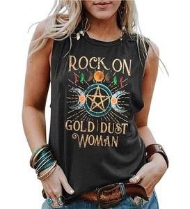 lot 91653 image: Vintage Rock Music Tank Top Women Retro Graphic Concert Tees Tops Funny Letter Print Sleeveless Band Shirt (XXL, Gray)