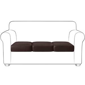 lot 91655 image: Yates Home PU Leather Couch Sofa Cushion Slipcover Water-Proof Elastic Chair RV Seat Covers Loveseat Sofa Furniture Protector Slip Cover for Settee Seater Replacement Living Room3 Pieces, Chocolate