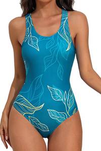 lot 91666 image: beautyin Womens Swimsuits One Piece Athletic Competition Tummy Control Bathing Suit Swimwear Teal