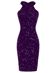 lot 91682 image: Sequin Dress for Women Purple Sequin Dress Party Club Dress Velvet Sequin S