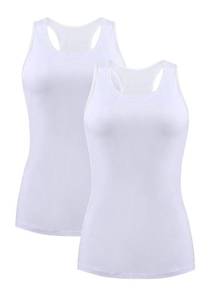 lot 91697 image: beautyin Women Shelf Bra Tank Top Yoga Workout Sports Undershirt Camisole White