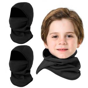 lot 91705 image: Aegend Kids Balaclava Face Mask Windproof Ski Face Neck Warmer for Cold Weather Winter Outdoor Sports Skiing Running Cycling 2 Piece Black&Black