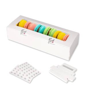 lot 91731 image: Garmeinea 30 Pack Macaron Boxes Packaging for 5 to 7 Macarons with 60 Pcs Stickers for Home DIY Baking Gift(White)