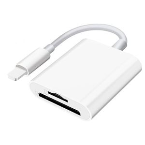 lot 86744 image: SD Card Reader for iPhone iPad Camera,Dual Card Slot Memory Card Reader Supports SD and TF Card Trail Camera Viewer Sd Card Adapter Portable Micro Sd Card Reader No Application Required Plug and Play