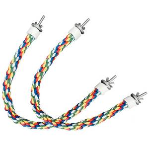 lot 86745 image: Kiddisie 2PCS Bird Rope Perches, Colorful Cotton Parrot Toys Comfy Perch for Rope Bungee Bird Toy 21 Inch