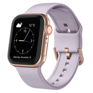 lot 86750 image: Sport Band Compatible with Apple Watch Bands 49mm 46mm 45mm 44mm 42mm, Soft Silicone Wristbands Strap with Classic Clasp for iWatch Series 10 9 SE 8 7 6 5 4 3 2 1 Ultra for Women Men, Lavender-Grey