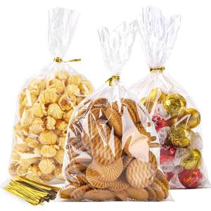 lot 87925 image: LOKIQNG Cellophane Bags Plastic Gift Bags Clear Cookie Bags Treat Bags with Twist Ties for Party Favor Bags(100PACK,6x10inch)