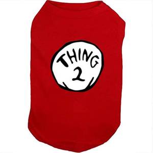 lot 87933 image: SUEOSU Dog Shirts for Pet Clothes Soft Breathable Puppy Shirts Pop Culture Thing 1 to Thing 9 Printed Pet T-Shirt (RED-2, Medium)