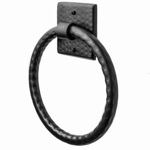 lot 87946 image: Monarch Abode 19131 Round Towel Ring Holder - Hand Hammered Wall Mount Towel Ring for Bathroom & Kitchen - Metal Hand Towel Hanger - Rustic Hand Towel Holder for Bathroom - Wall-Mounted Towel Ring