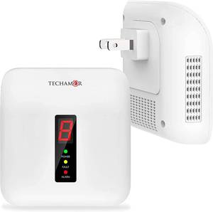lot 87965 image: Techamor Y401 Natural Propane Gas Detector, Home Gas Alarm and Monitor, Leak Alarm for LNG, LPG, Methane, Coal Gas Detection in Kitchen, Home, Camper (2, White)