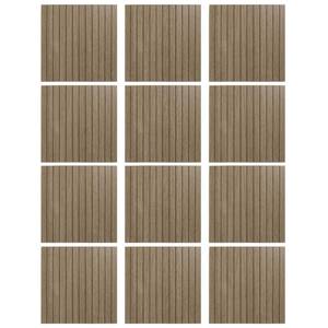 lot 87971 image: Aboofx Wood Panels for Wall 3D Wall Panels, 12PCS Cuttable Panels Water-resistance Wood Slat Wall Panel 11.8 x 11.8, Bendable Wall Panels for Interior Wall Decor Peel and Stick Wallpaper (Taupe)