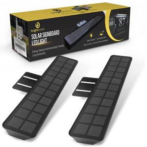 lot 87987 image: BRIGHTICONIC Solar Sign Lights Outdoors Wireless Real Estate Agent Sign Post Board Lighting Solar LED Signboard Lights Gifts For Real Estate Agents For Lease Sign Lights Coming Soon Sign 2 PACK BLACK