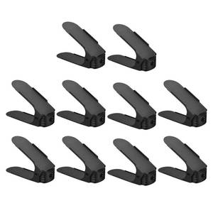 lot 87994 image: MECCANIXITY Shoe Slots Organizer 255x95x200mm Adjustable Double Layer Space Saving Shoe Rack Organizer for Closet (Black, Pack of 20)
