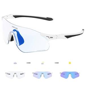lot 88018 image: KAPVOE Photochromic Sports Sunglasses Cycling Glasses Clear UV400 Protection Women Men Bike Goggles MTB Bicycle Running Fishing Riding Baseball Driving accessories bicycling googles 04 Blue White