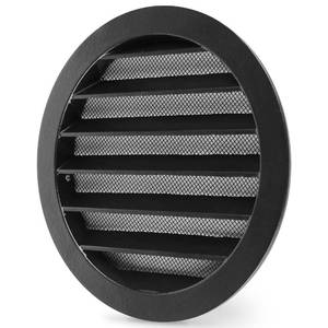 lot 88021 image: calimaero� WSGB 5 Inch Black Round Metal Air Vent Grill Cover Flat Louver with Fly Screen Fits Only with Metal Ducts