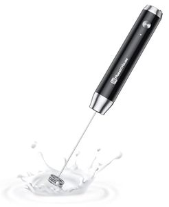 lot 88047 image: Maestri House Rechargeable Milk Frother, Handheld Electric Foam Maker Waterproof Detachable Stainless Steel Whisk Drink Mixer Foamer for Lattes, Cappuccino, No Stand