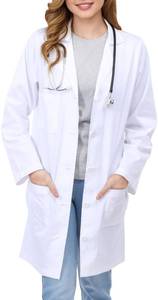 lot 88060 image: NY Threads Professional Lab Coat for Women, Long Sleeve Poly Cotton Medical Coat 1 Pack, Large, White