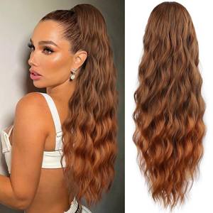 lot 88066 image: FREEMEIGE Ponytail Extension, 26 Inch Drawstring Ponytail Hair Extensions for Women Pony Tails Hair Extensions Long Curly Wavy Ponytail Natural Wavy Synthetic Hairpiece for Women Daily Use party