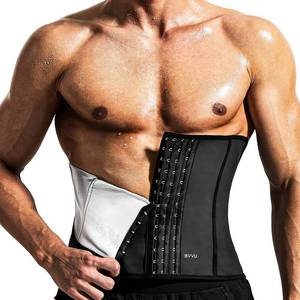 lot 88067 image: BVVU Waist Trainer Trimmer for Men,Mens Waist Trainer Tummy Control Sweat Wrap Blackno size visible