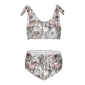lot 88074 image: CaTaKu Horse Flower Girls Swimsuits Two Piece Swimwear Bikini Set Tankini Western Bathing Suit for Girls Size 3-12T