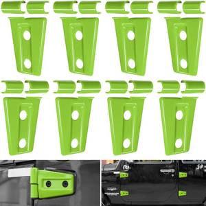 lot 88080 image: E-cowlboy Door Hinge Cover Trim Exterior Accessories for Jeep Wrangler JK JKU Sport Rubicon Sahara X Unlimited 2-Door & 4-Door 2007-2018 (Green 8PCS)