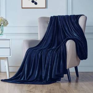 lot 88081 image: Walensee Navy Blue Fleece Blanket Plush Throw Fuzzy Lightweight (Throw Size 50x60 Navy Blue) Super Soft Microfiber Dark Blue Flannel Blankets for Couch, Bed, Sofa Ultra Warm and Cozy for All Seasons