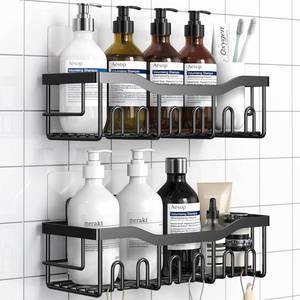 lot 88092 image: Shower Caddy 2 Pack,Adhesive Shower Organizer for Bathroom Storage&Home Decor&Kitchen organizers and storage,No Drilling,Large Capacity,Rustproof Stainless Steel Bathroom Organizer,Bathroom Decor Sets