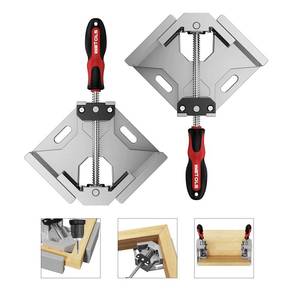 lot 88094 image: WETOLS Corner Clamp 2pcs 90 Degree Right Angle Clamp with Adjustable Aluminum Alloy Swing Jaw, Single Handle Clamps for Woodworking, Photo Framing, Gifts for Men Dad
