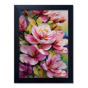 lot 88103 image: Framed Art Pink Flower Blossoms Oil Painting In Nature Canvas Art Wall Decor Framed Picture Home Decoration for Bedroom Living Room Modern Print Artwork